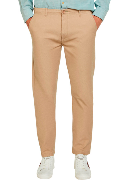 Однотонные брюки-чинос|Основной цвет:Бежевый|Артикул:1554923 | Фото 1