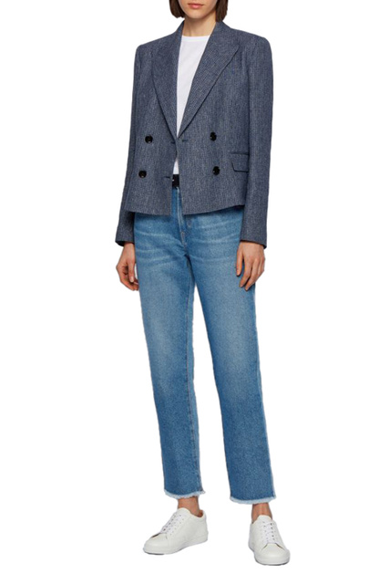 Укороченные джинсы STRAIGHT стандартного кроя|Основной цвет:Голубой|Артикул:50450193 | Фото 2