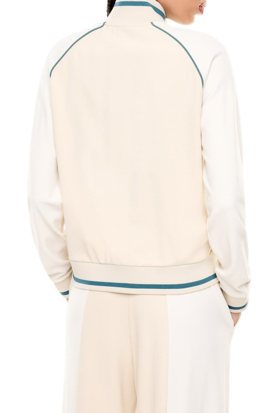 Толстовка на молнии с контрастными вставками|Основной цвет:Бежевый Женский EA7 Толстовка на молнии с контрастными вставками (цвет ), артикул 7W000913-AF13289 | Фото 5