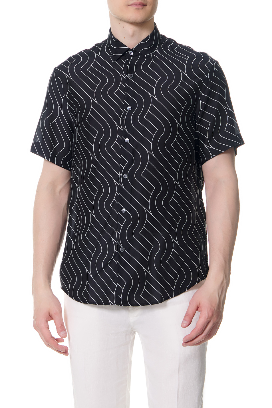 Emporio Armani Рубашка из модала с добавлением шелка (цвет ), артикул 3L1CB9-1NBOZ | Фото 1