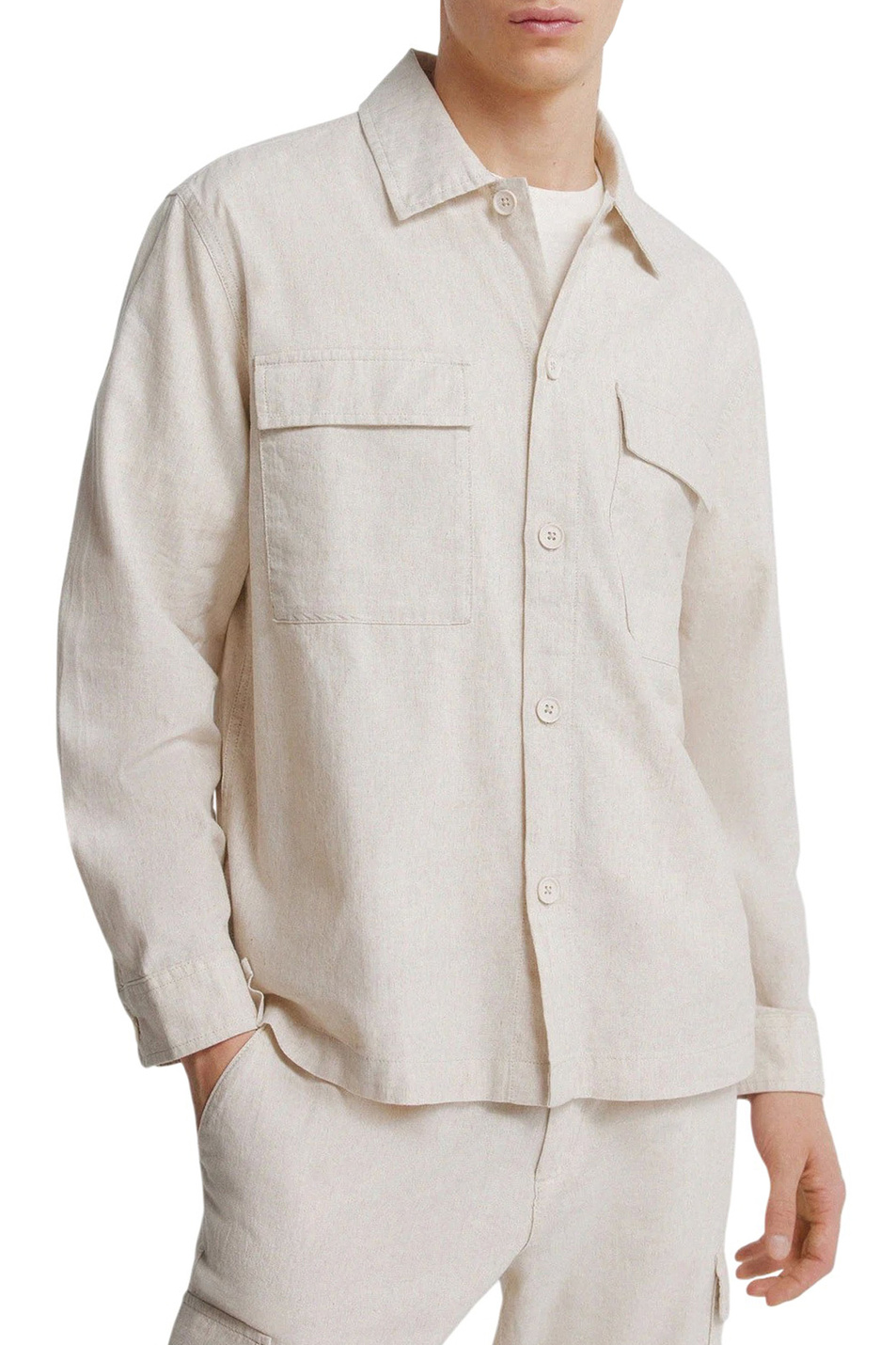 Мужской Springfield Рубашка из хлопка и льна (цвет ), артикул 0993391 | Фото 1