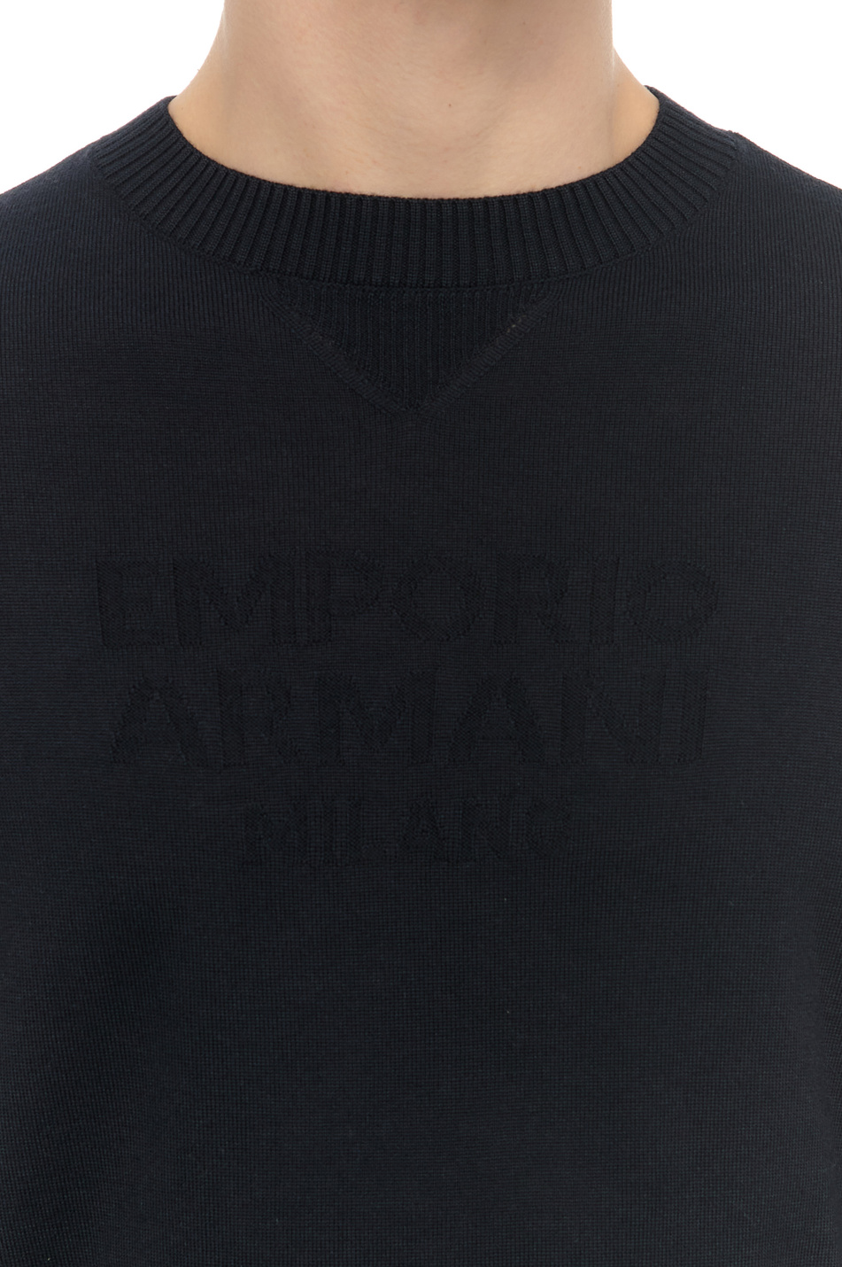Мужской Emporio Armani Джемпер из натуральной шерсти с логотипом (цвет ), артикул 3D1MX2-1MMJZ | Фото 5