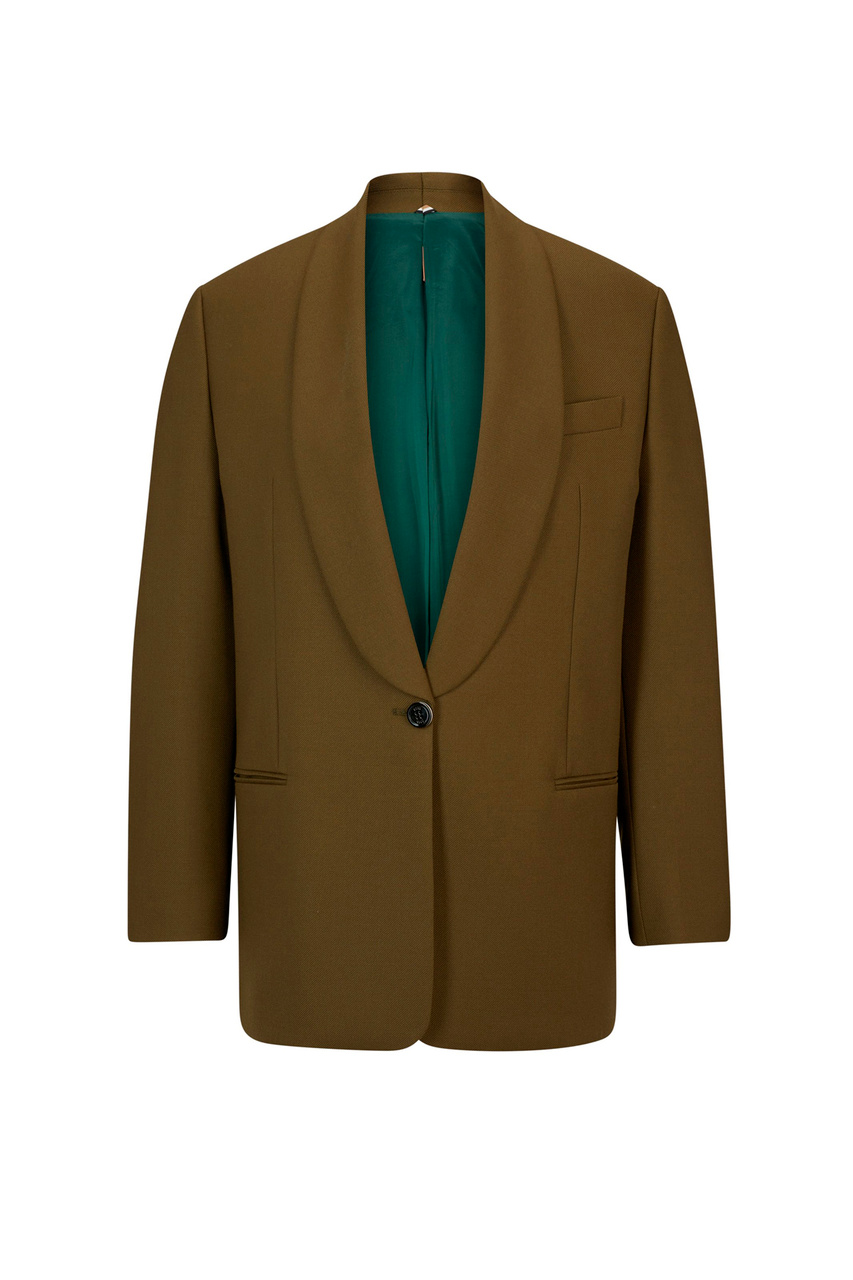 Пиджак из натуральной шерсти|Основной цвет:Хаки|Артикул:50504189 | Фото 1