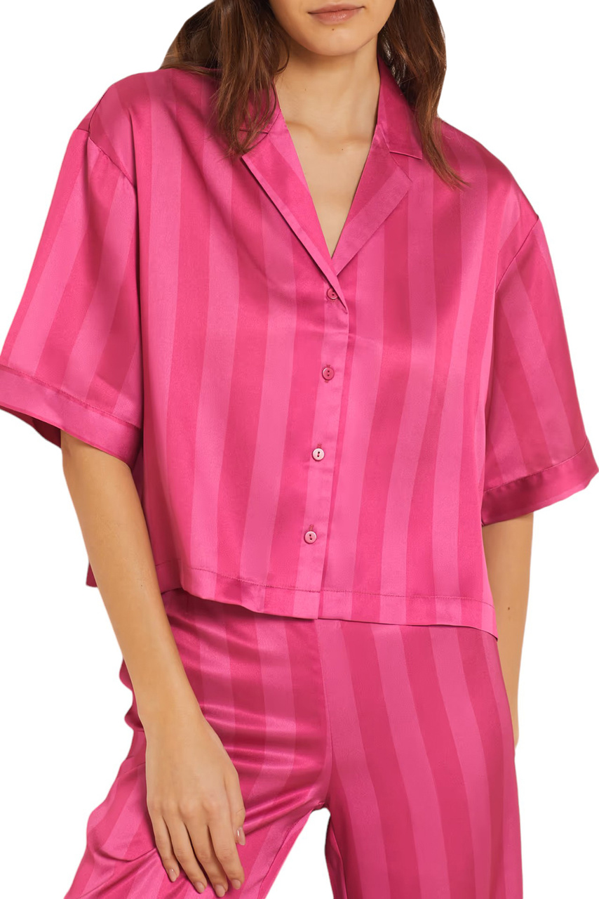 Пижамная рубашка REIGA в полоску|Основной цвет:Фуксия|Артикул:6545387 | Фото 1