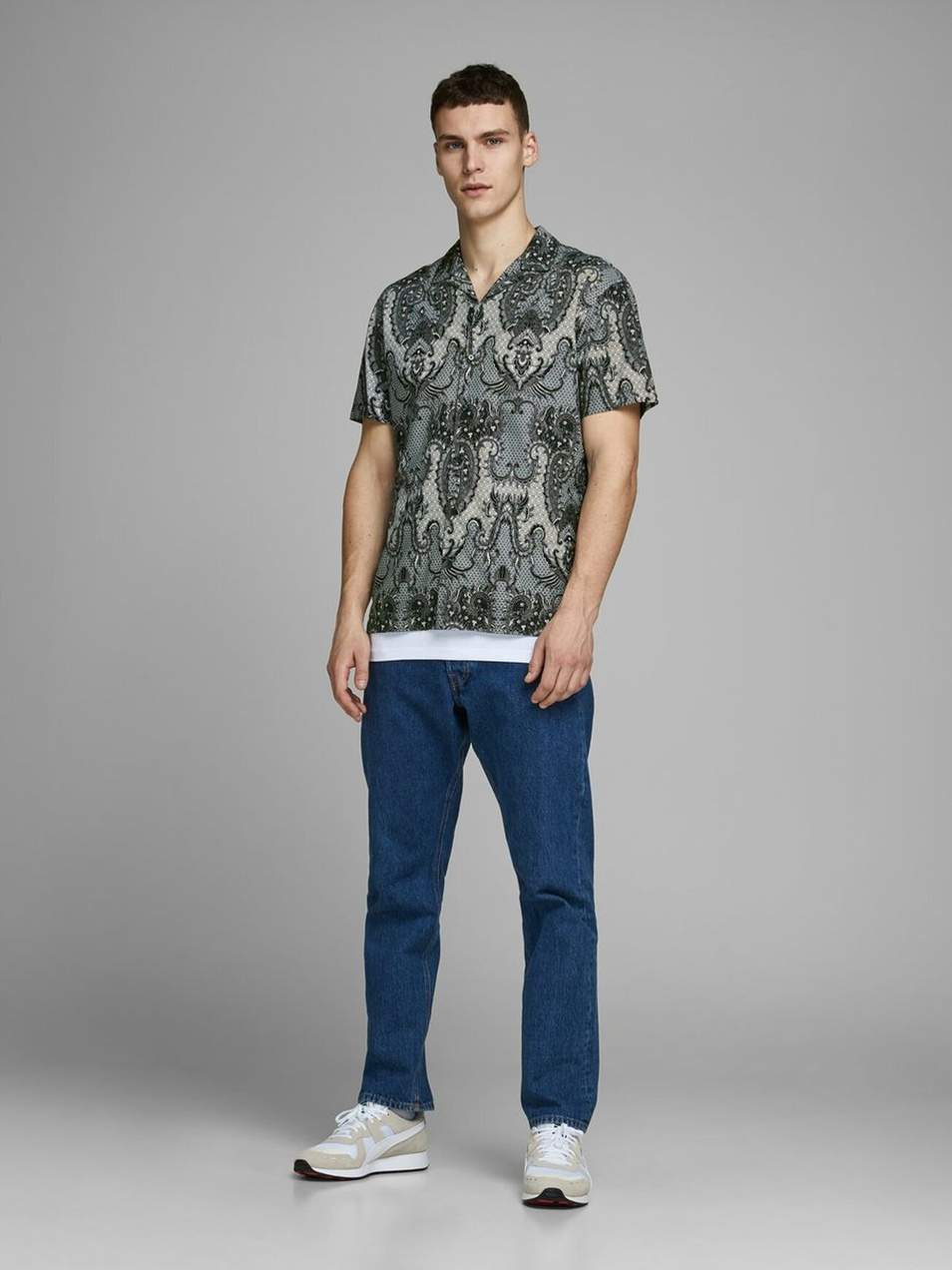 Jack & Jones Рубашка с коротким рукавом и контрастным узором (цвет ), артикул 12167040 | Фото 3