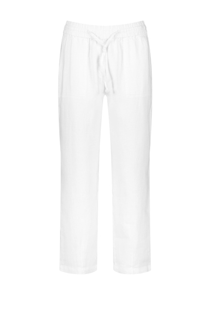 Однотонные брюки из чистого льна|Основной цвет:Белый|Артикул:622083-66225 -Easy Fit | Фото 1