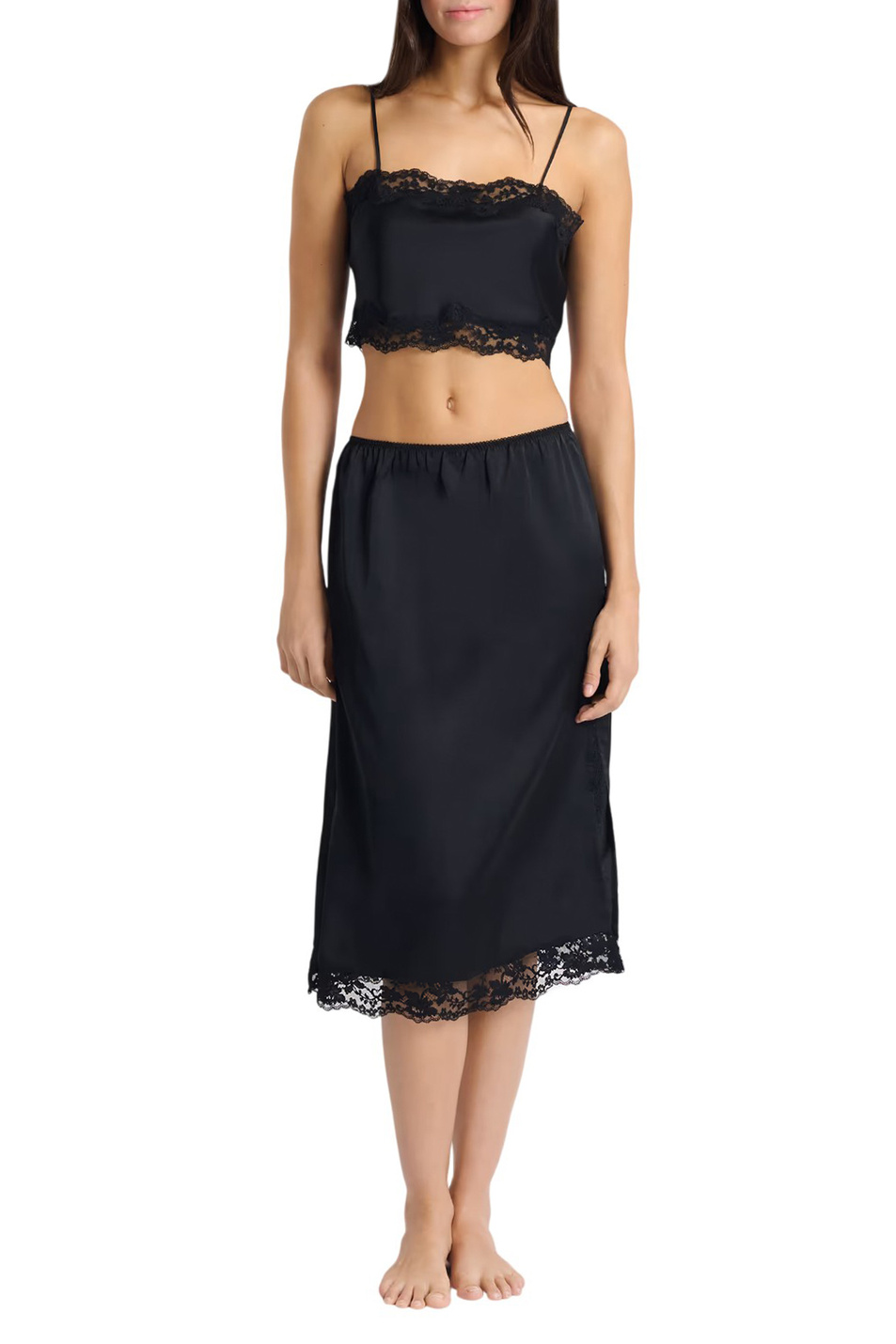 Женский Etam Юбка атласная REVELATION с кружевом (цвет ), артикул 6556174 | Фото 2