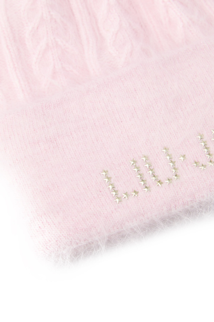 Шапка из смесовой шерсти с лого|Основной цвет:Розовый|Артикул:2F2018M0300 | Фото 2