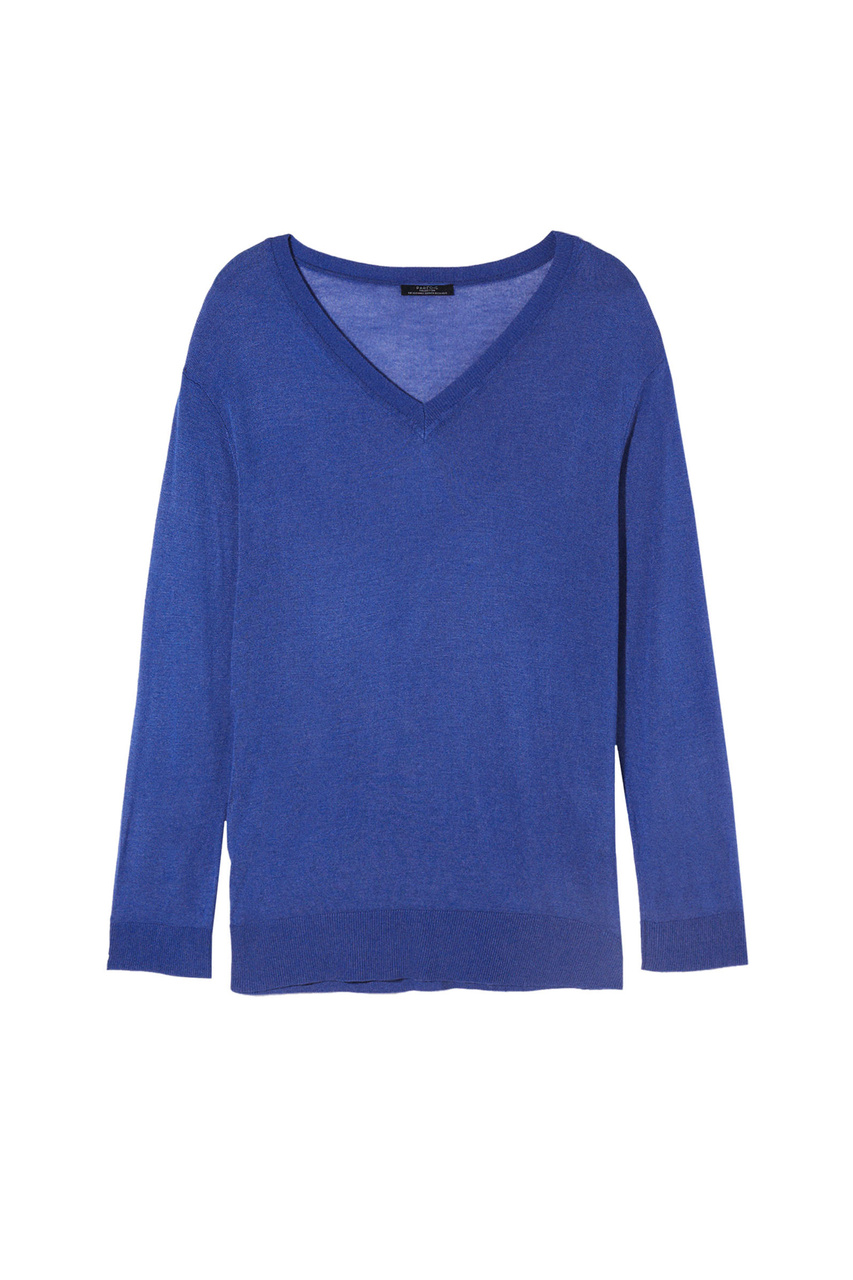 Пуловер однотонный|Основной цвет:Синий|Артикул:218653 | Фото 1