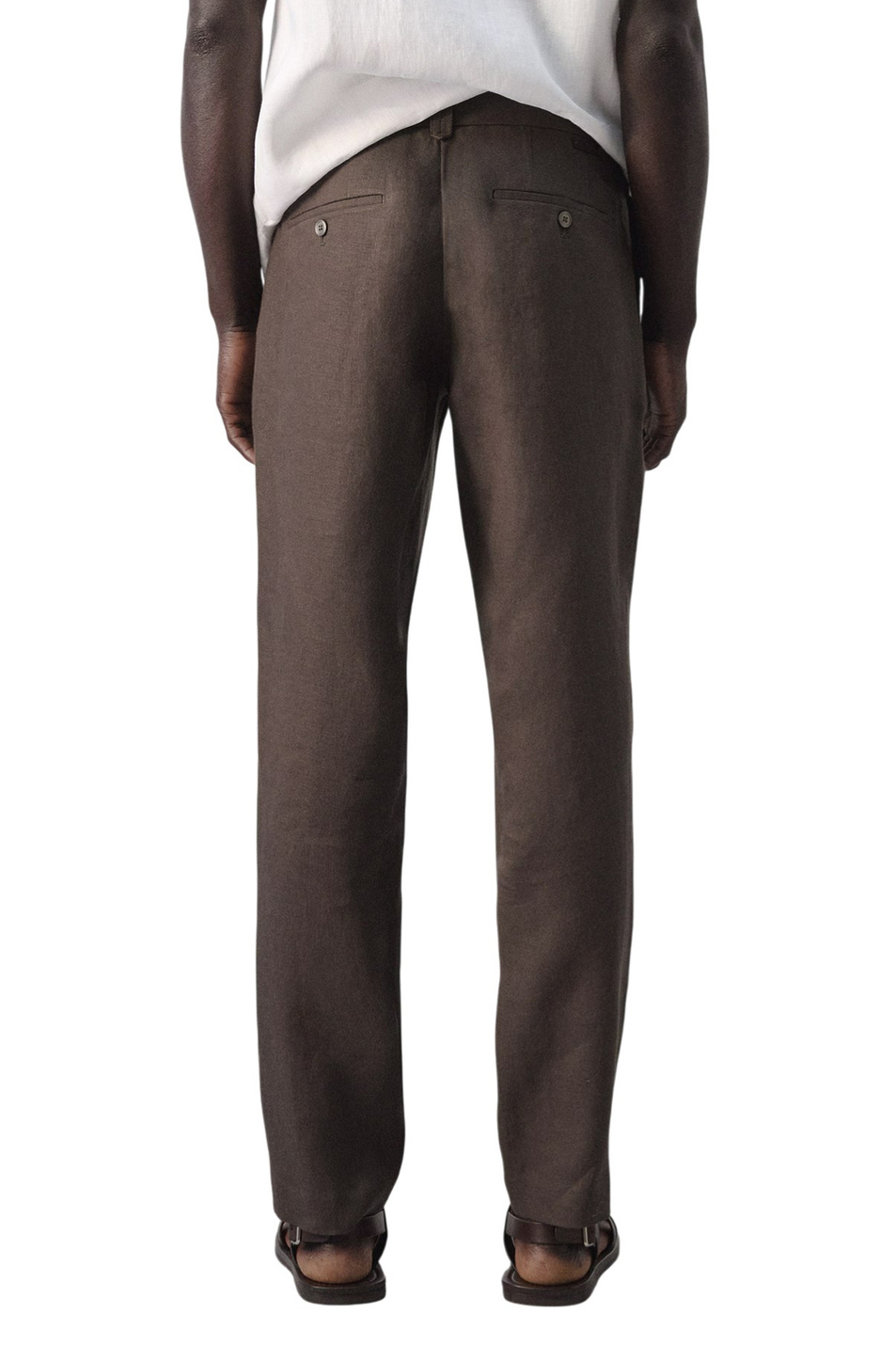 Мужской Mango Man Брюки OYSTER из льна (цвет ), артикул 27026711 | Фото 4