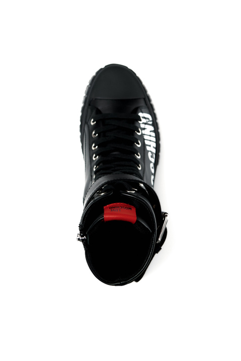 Moschino Ботинки на шнуровке и молнии с контрастным лого ( цвет), артикул JA15695G1FIA | Фото 4