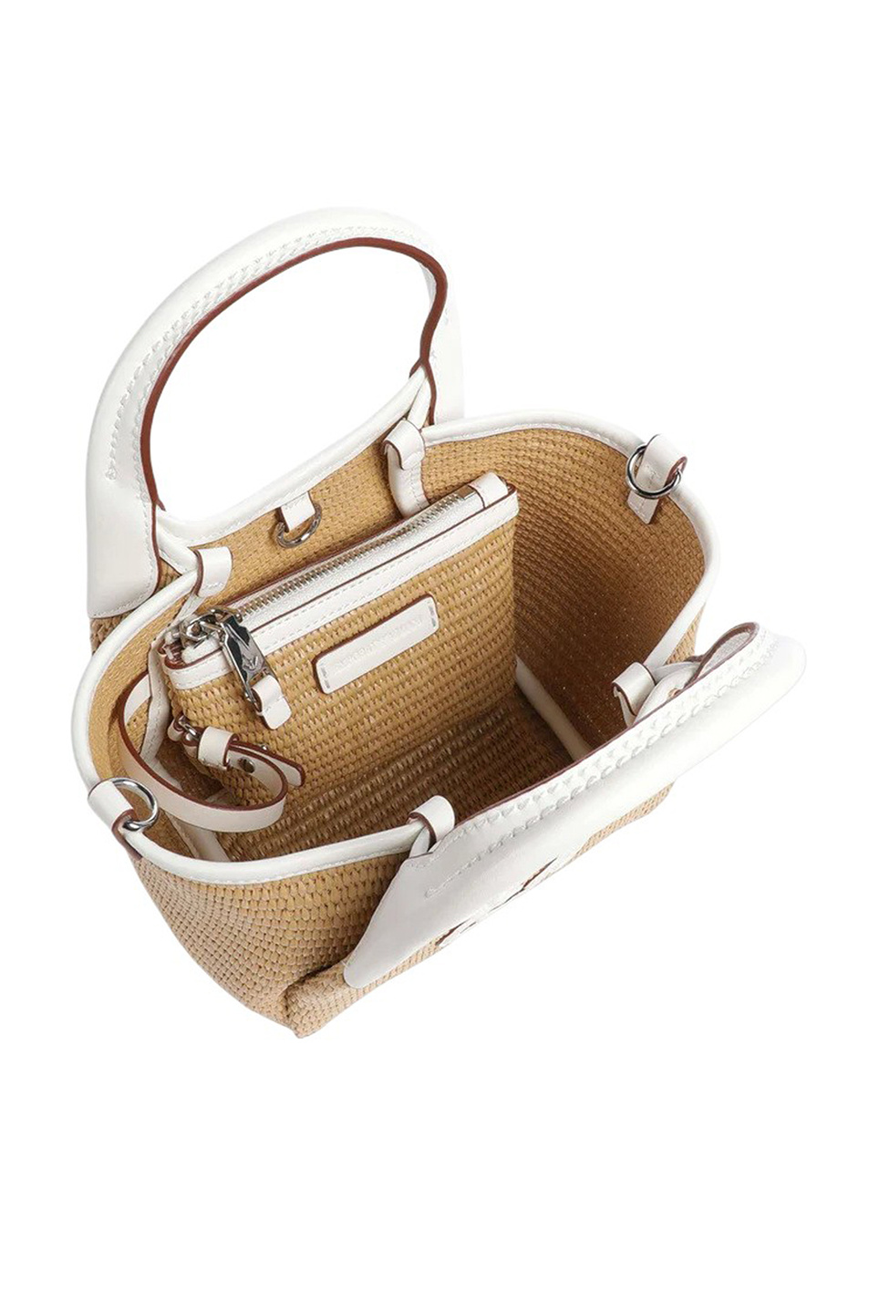 Сумка соломенная с логотипом|Основной цвет:Белый Женский Emporio Armani Сумка соломенная с логотипом (цвет ), артикул EW001011-AF25819 | Фото 4