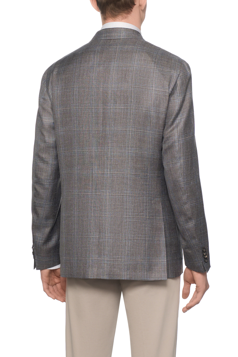 Пиджак в клетку|Основной цвет:Серый Мужской Canali Пиджак в клетку (цвет ), артикул 23275CF00435 | Фото 5