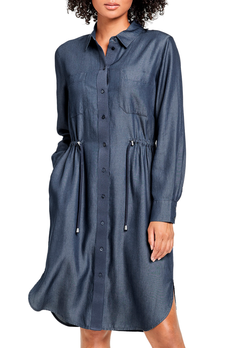 Женский Taifun Платье-рубашка с кулиской на поясе (цвет ), артикул 280005-11208 | Фото 4