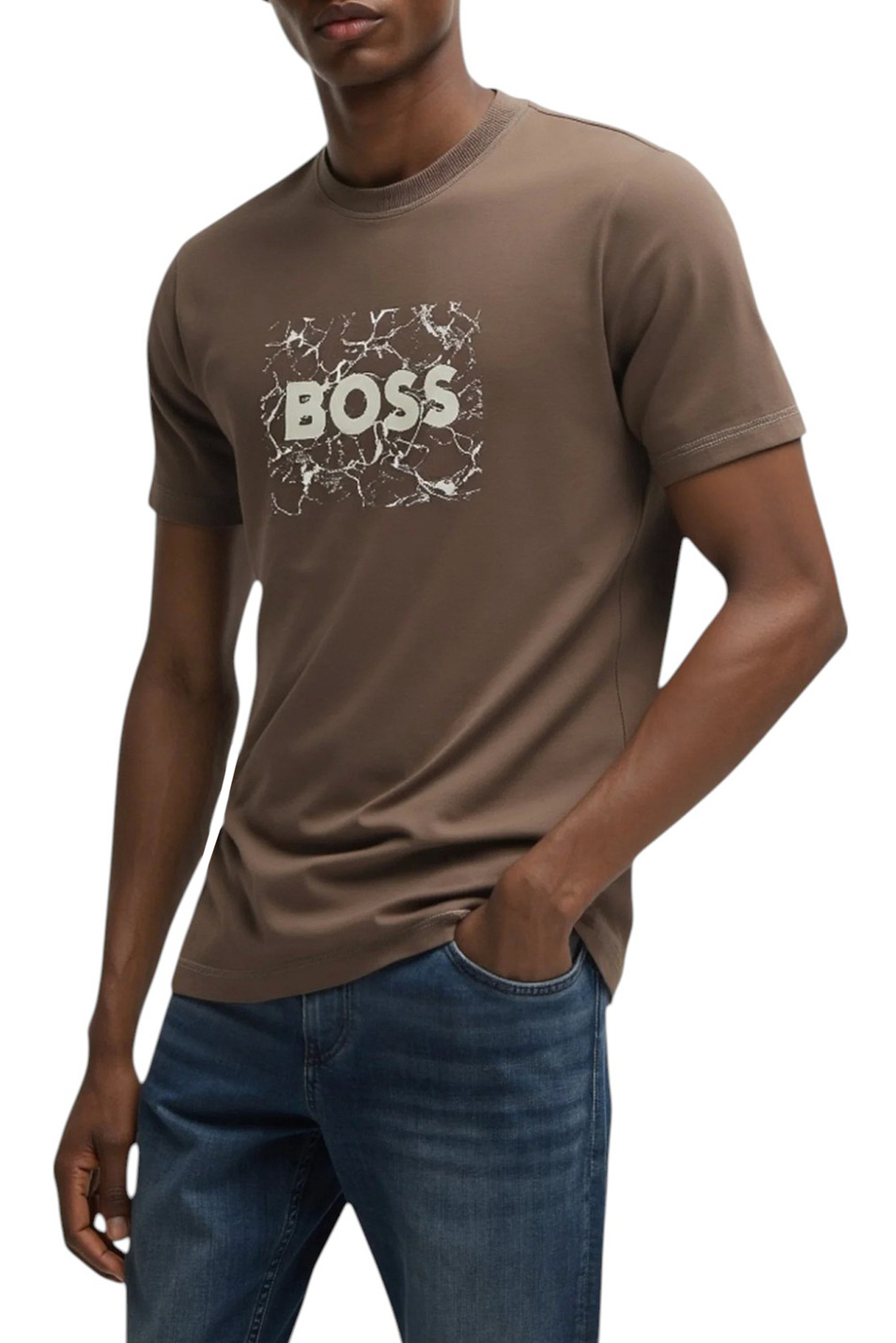 Мужской BOSS Футболка из хлопка (цвет ), артикул 50539186 | Фото 4