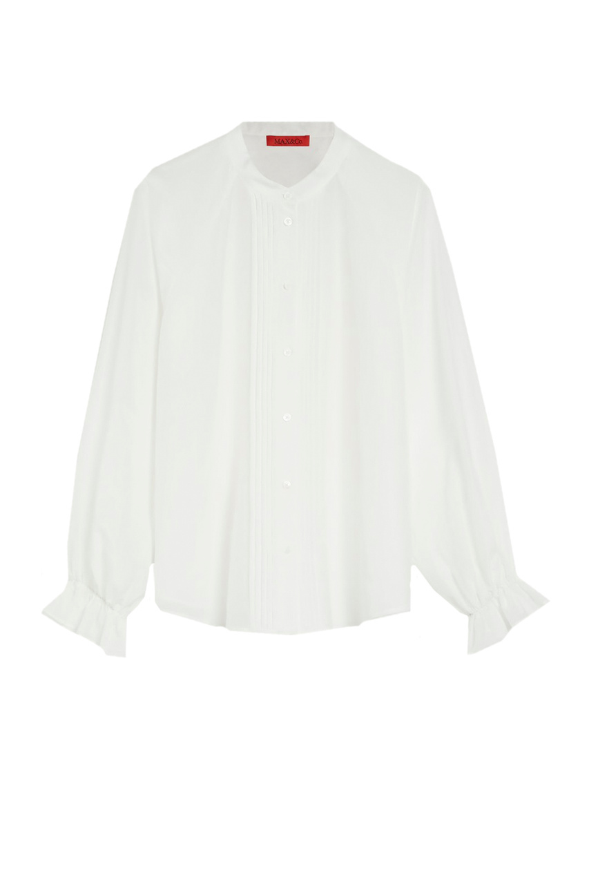 Блузка REGGIA из хлопка с добавлением шелка|Основной цвет:Белый|Артикул:71140422 | Фото 1