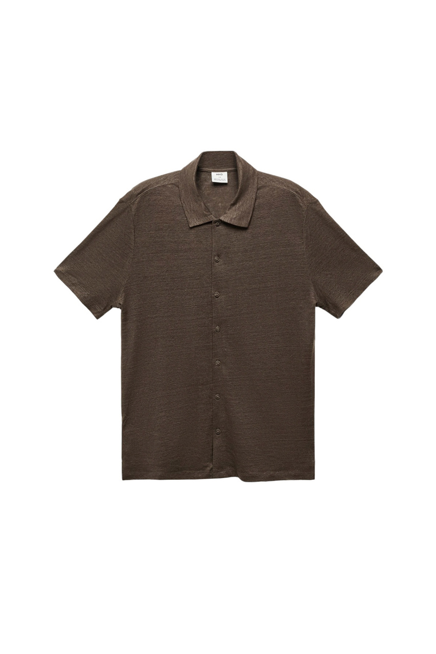 Рубашка RICARD из чистого льна|Основной цвет:Коричневый|Артикул:67076315 | Фото 1