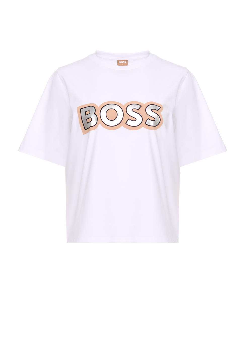 Женский BOSS Футболка из натурального хлопка с логотипом (цвет белый), артикул 50492710 | Фото 1