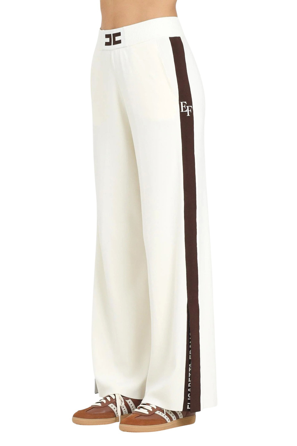 Женский Elisabetta Franchi Брюки-палаццо с лампасами (цвет ), артикул KP69S56E2 | Фото 5