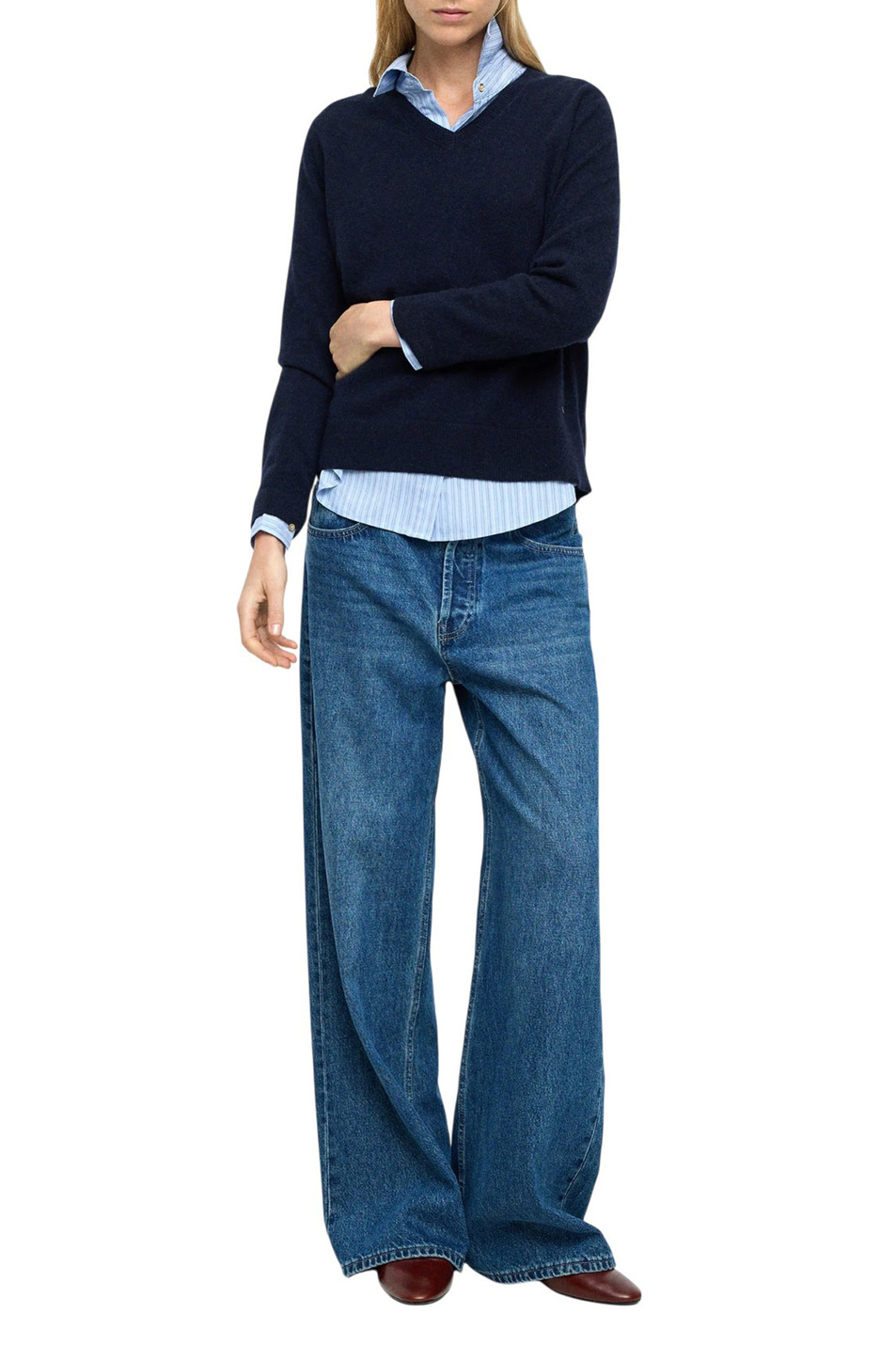 Пуловер из кашемира|Основной цвет:Синий Женский Parfois Пуловер из кашемира (цвет ), артикул 239696 | Фото 2