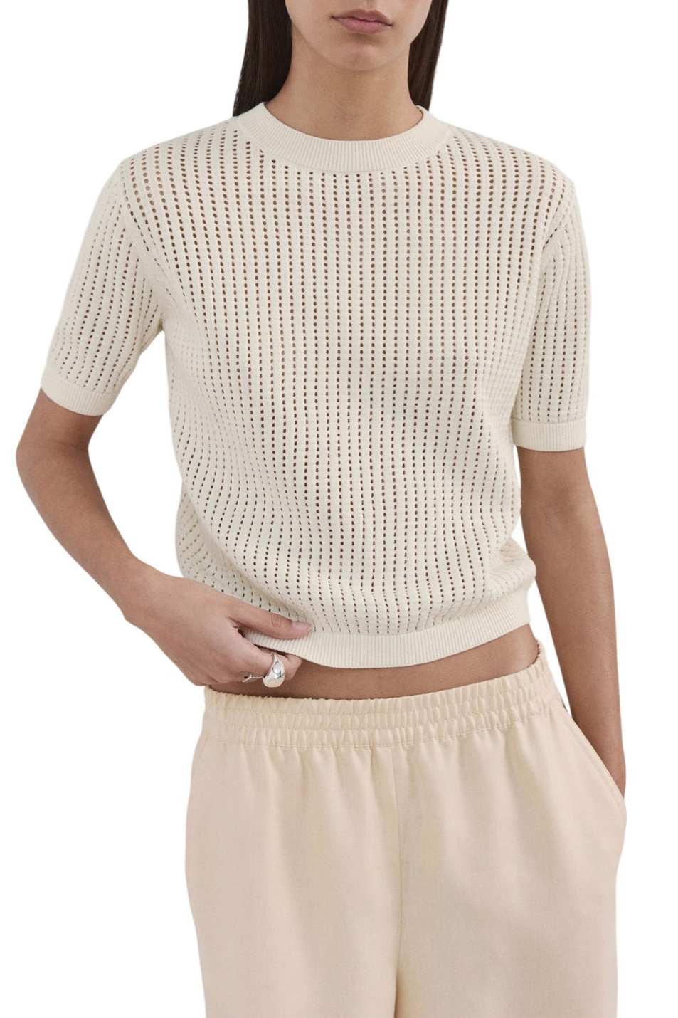 Женский Mango Джемпер PERA с короткими рукавами (цвет ), артикул 27005830 | Фото 3