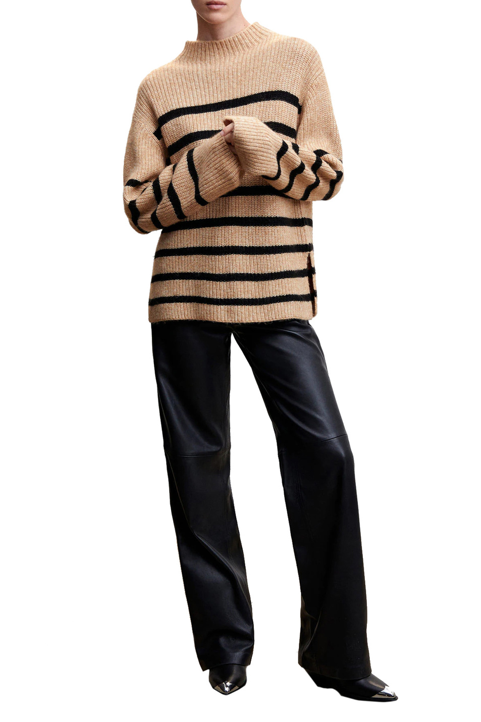 Женский Mango Вязаный свитер RION в полоску (цвет ), артикул 47000255 | Фото 2