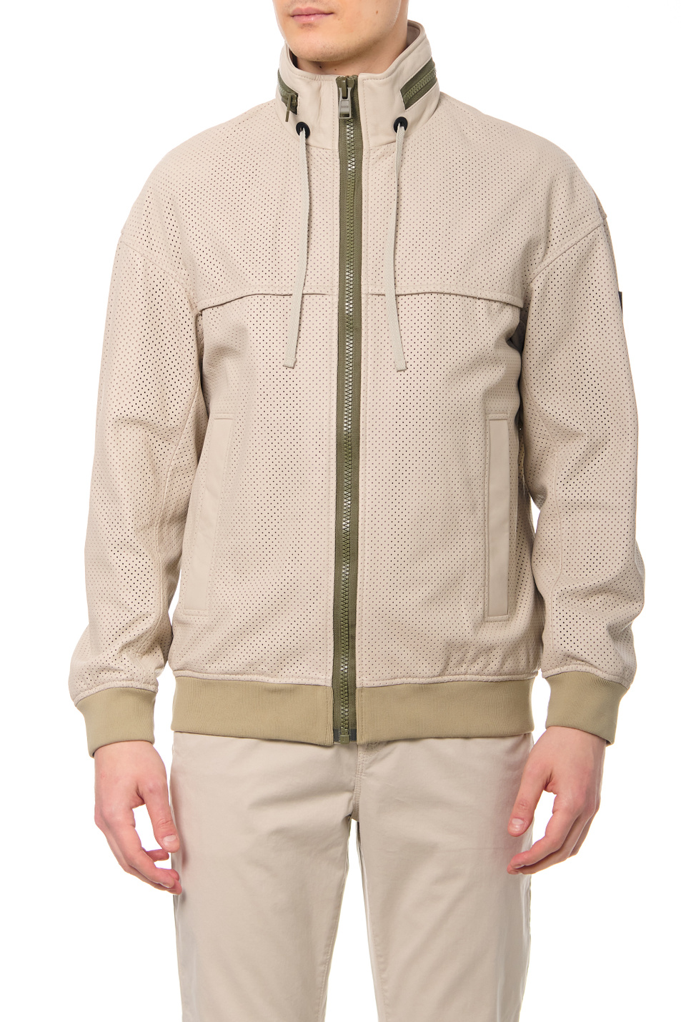BOSS Куртка из кожи с текстильными манжетами (цвет ), артикул 50466277 | Фото 1