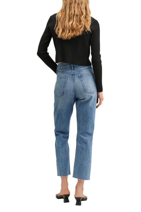 Mango Укороченные прямые джинсы PUSHUP с завышенной талией ( цвет), артикул 27130767 | Фото 3