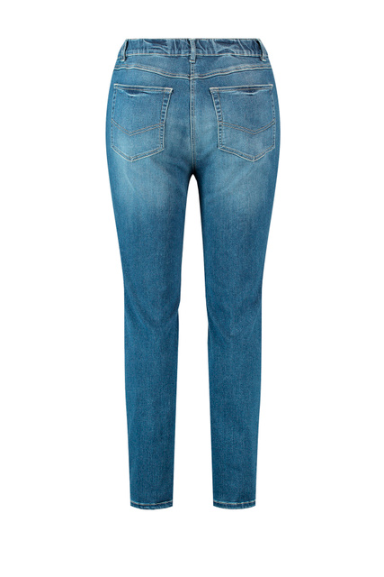 Укороченные джинсы из смесового хлопка|Основной цвет:Голубой|Артикул:120054-21475 | Фото 2