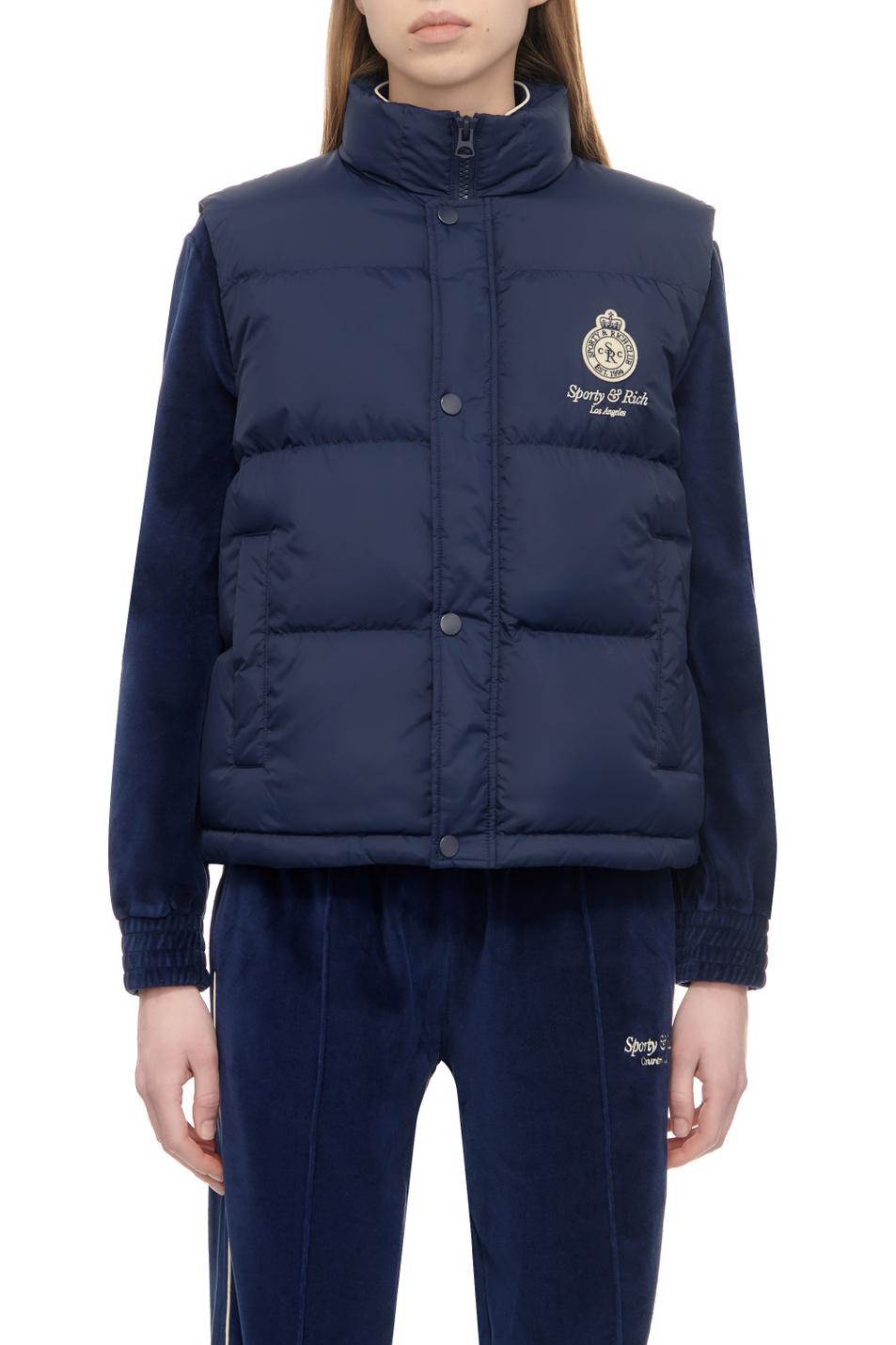 Женский Sporty & Rich Жилет стеганый Crown LA с принтом (цвет ), артикул JAAW2310NA | Фото 4