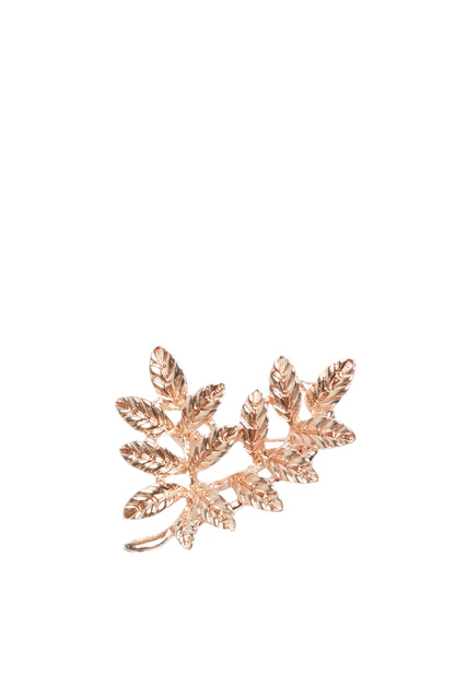 Брошь в виде веточки с листьями|Основной цвет:Золотой|Артикул:188444 | Фото 1