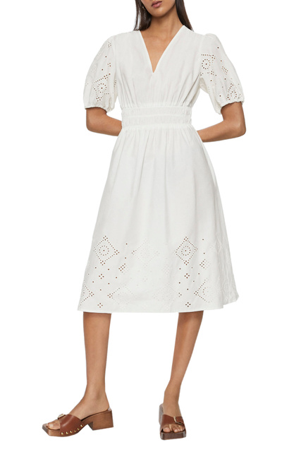 Хлопковое платье ELSA с вышивкой|Основной цвет:Белый|Артикул:27008643 | Фото 2