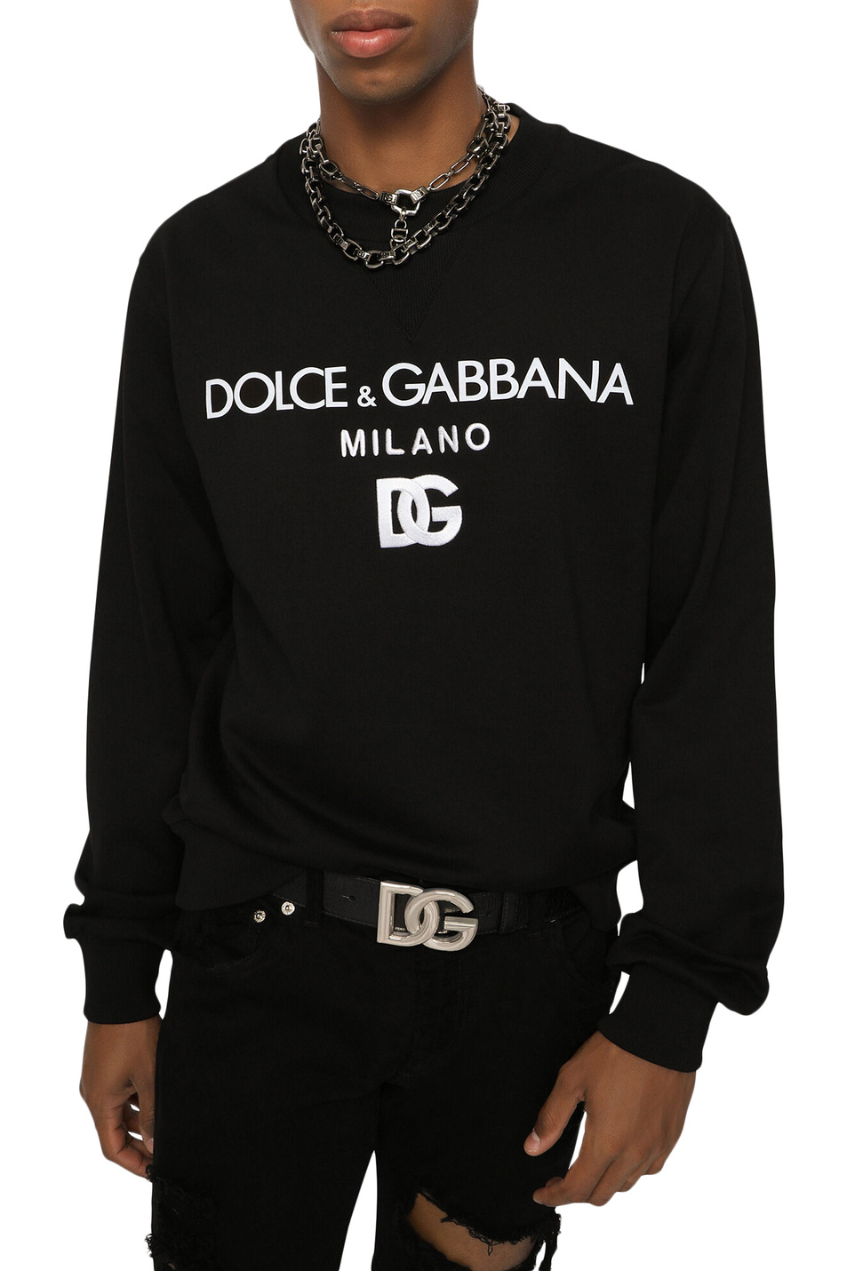 Мужской Dolce & Gabbana Свитшот Essential из натурального хлопка с логотипом (цвет ), артикул G9WI3Z-FU7DU | Фото 3