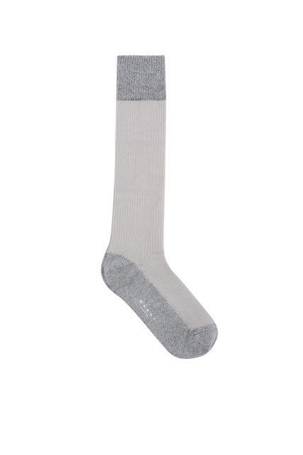 Носки с контрастными деталями|Основной цвет:Серый|Артикул:SKMC0153Q0-UFV213 | Фото 1