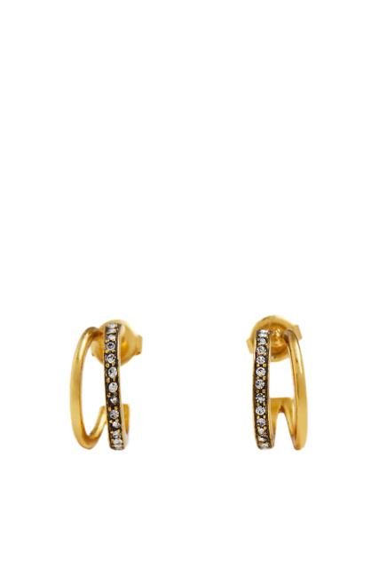 Серьги-кольца NIMES с кристаллами|Основной цвет:Золотой|Артикул:27011090 | Фото 1