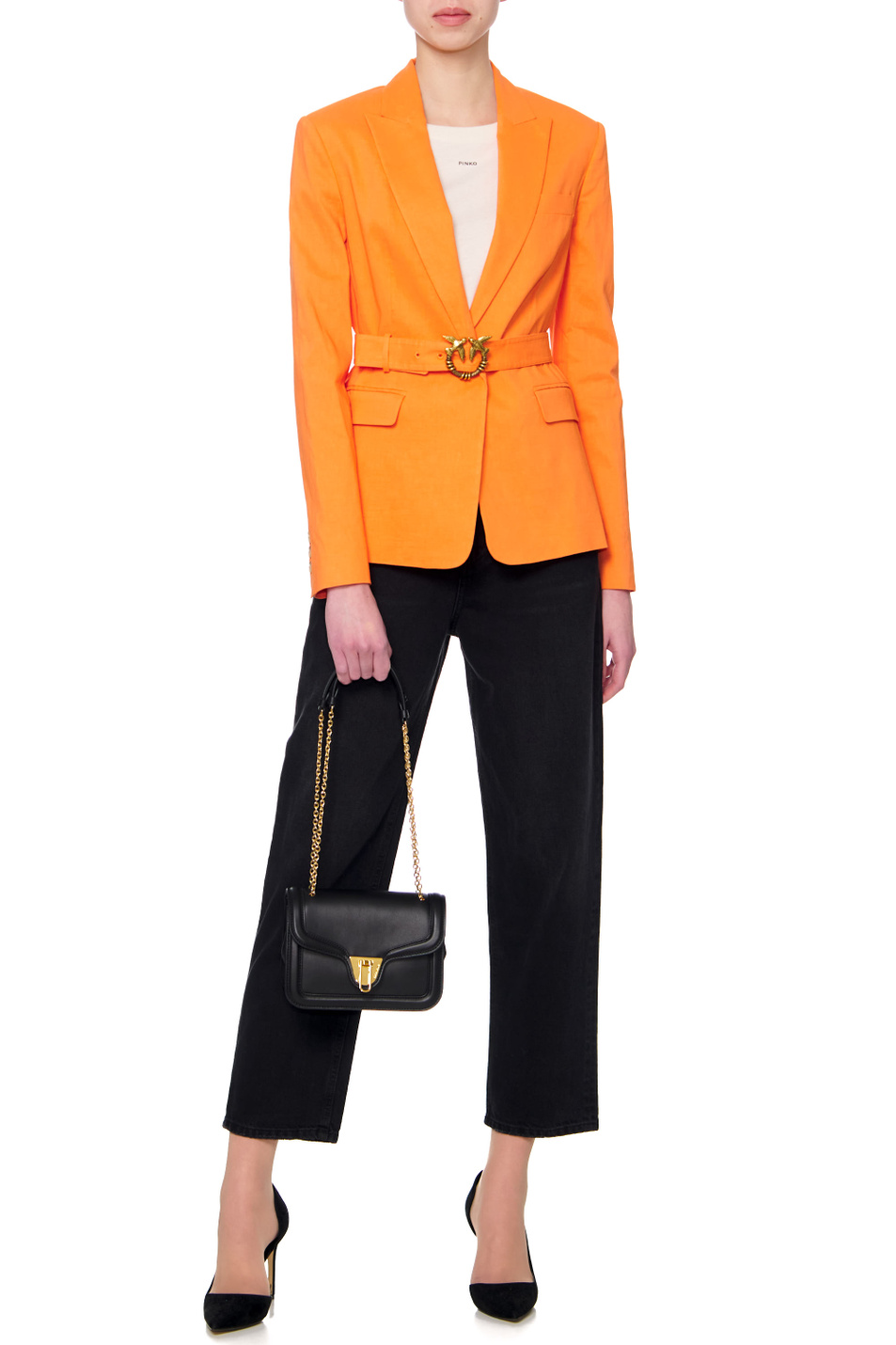 Женский Pinko Однотонный пиджак с поясом (цвет ), артикул 1G17CB7435 | Фото 3