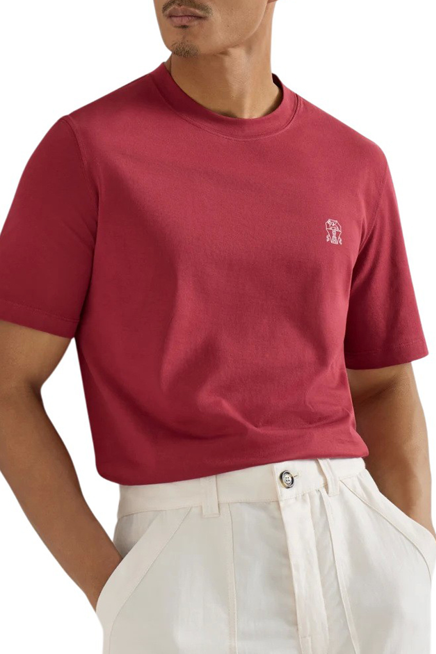 Мужской Brunello Cucinelli Футболка с логотипом (цвет ), артикул M0B138440 | Фото 5