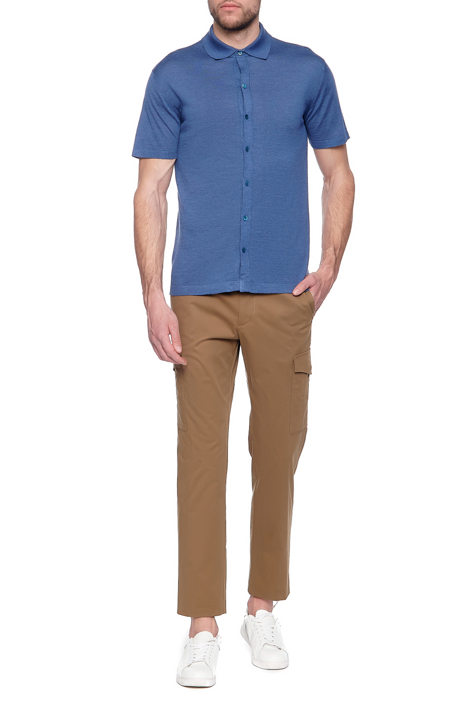 Мужской Cruciani Рубашка поло из натурального шелка с добавлением льна (цвет ), артикул CU25.306 | Фото 2