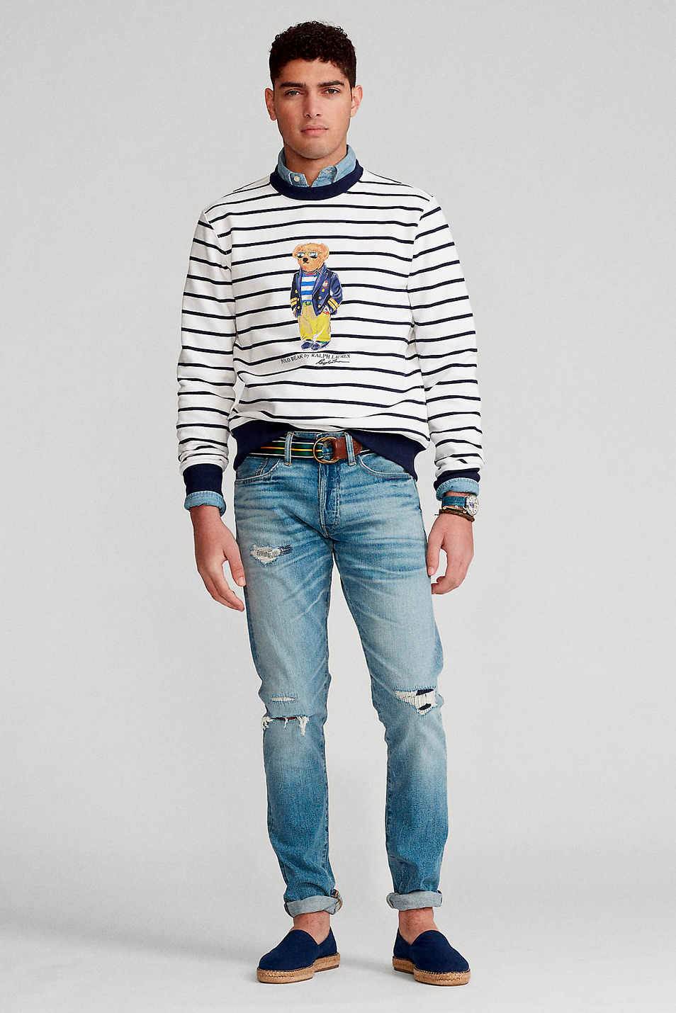 Свитшот в полоску|Основной цвет:Мультиколор Мужской Polo Ralph Lauren Свитшот в полоску (цвет ), артикул 710837970001 | Фото 2