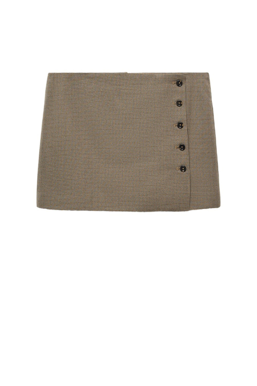 Мини-юбка CHARLOTA с узором "гусиная лапка"|Основной цвет:Коричневый|Артикул:57075961 | Фото 1