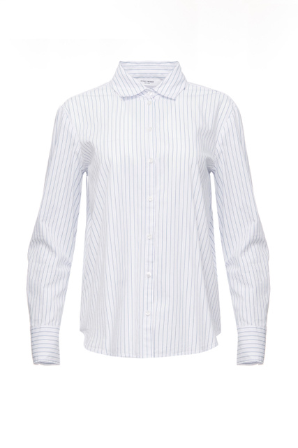 Рубашка из натурального хлопка в полоску|Основной цвет:Белый|Артикул:760018-66413 | Фото 1