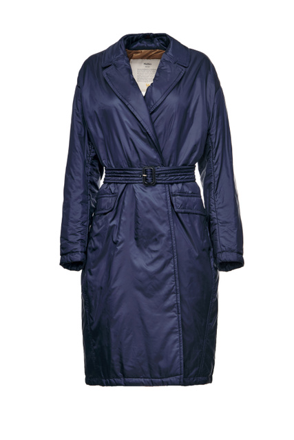 Длинное пальто GREENC из водоотталкивающего материала|Основной цвет:Синий|Артикул:94960124 | Фото 1