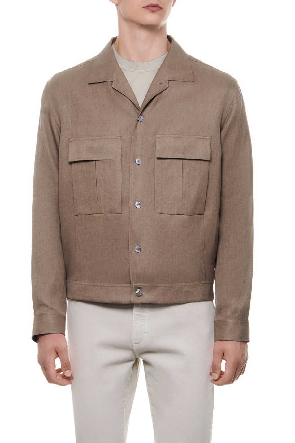 Мужской Zegna Куртка-рубашка из чистого льна (цвет ), артикул UDV13A7-SOT41-028G | Фото 1