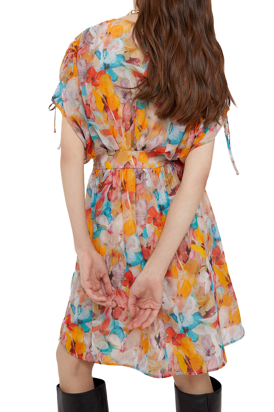 Женский Liu Jo Шифоновое платье с завязками на рукавах (цвет ), артикул CA2360T8885 | Фото 4