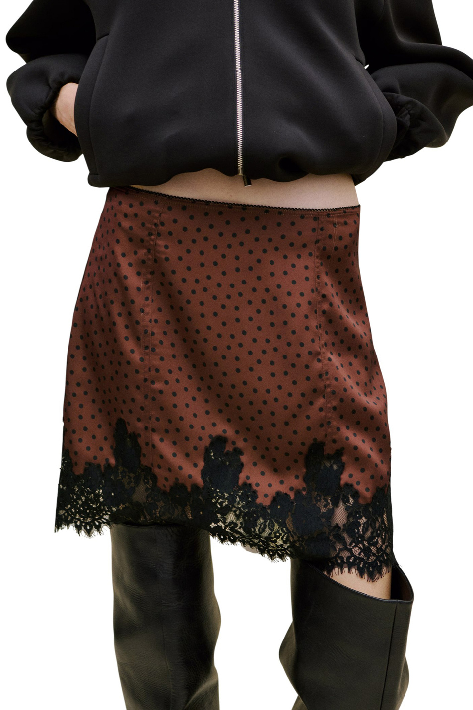 Женский Mango Юбка DOTY с кружевом (цвет ), артикул 27074098 | Фото 3