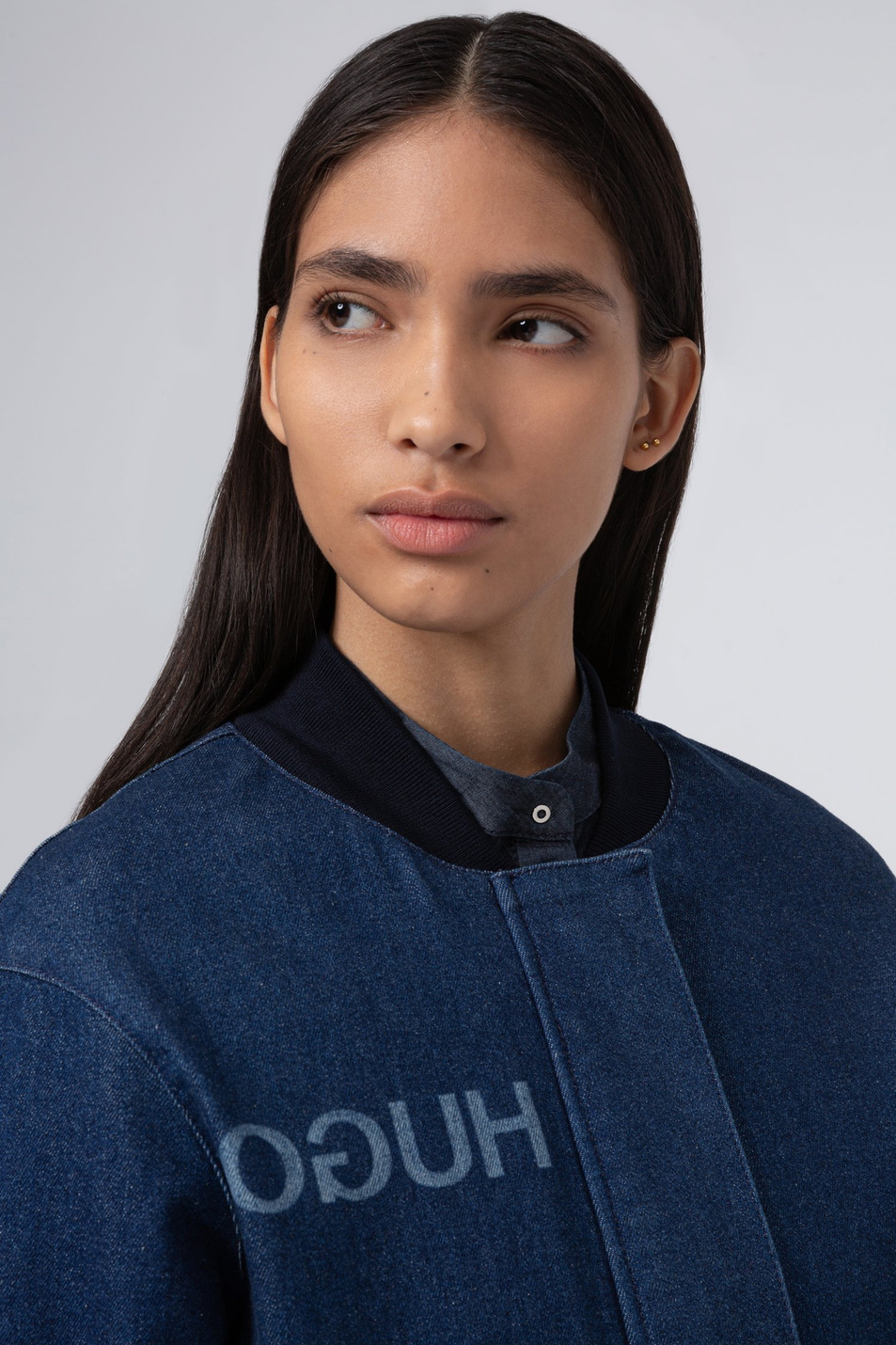 Женский HUGO Куртка бомбер из эластичного хлопка с логотипом (цвет ), артикул 50426425 | Фото 6