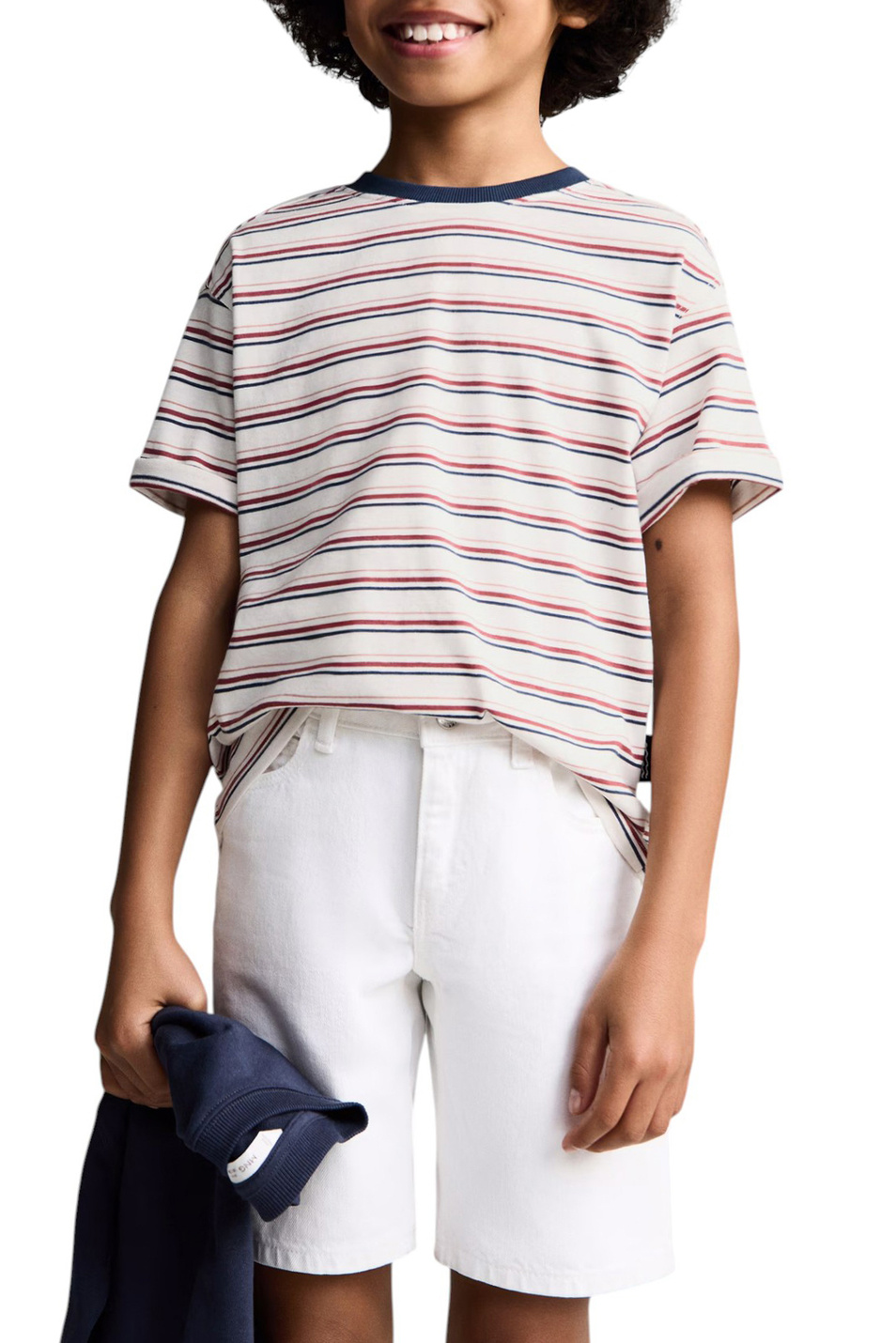 Мальчикам Mango Kids Футболка STRIPBOY в полоску (цвет ), артикул 87076345 | Фото 4