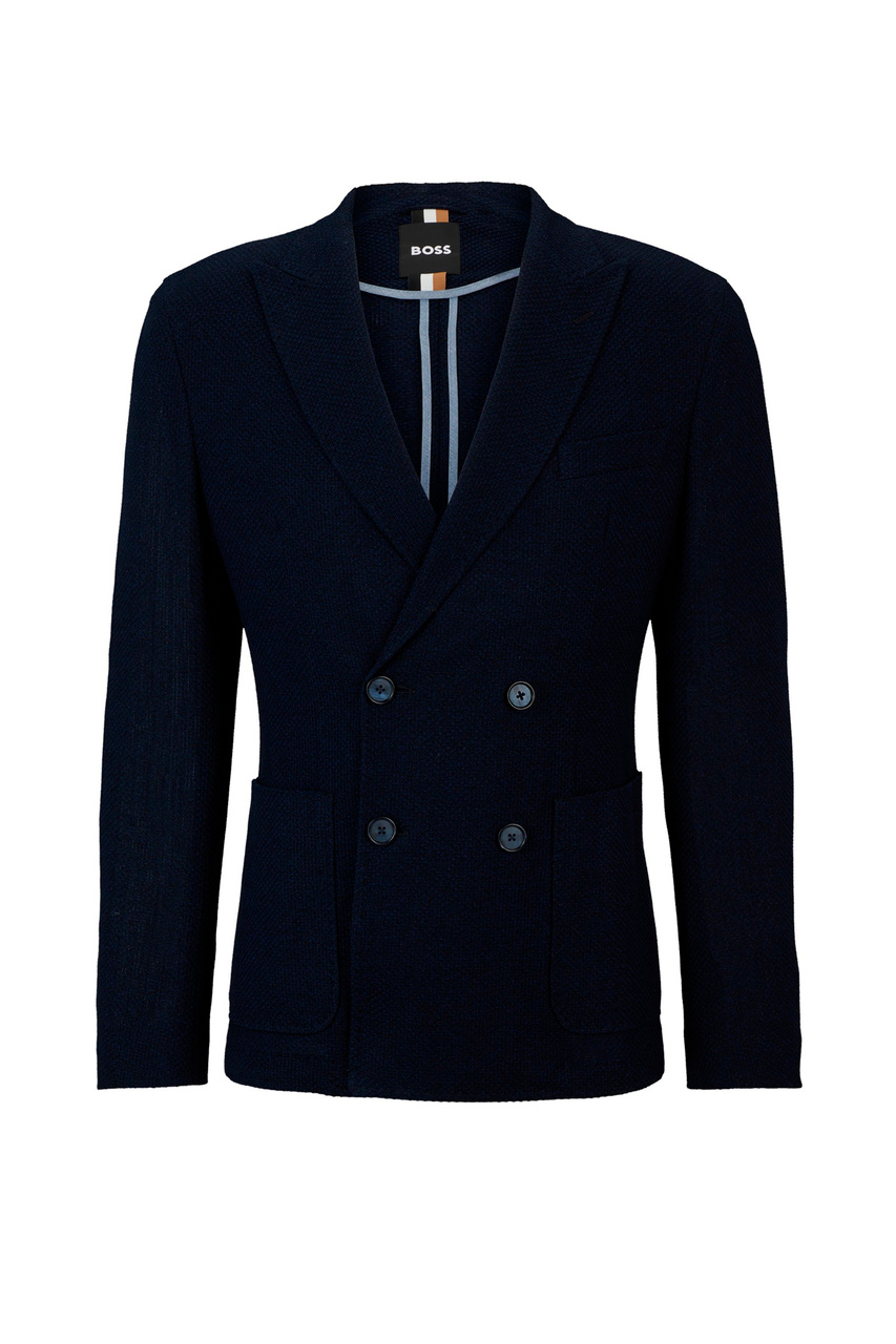 Пиджак приталенного кроя|Основной цвет:Синий|Артикул:50514613 | Фото 1