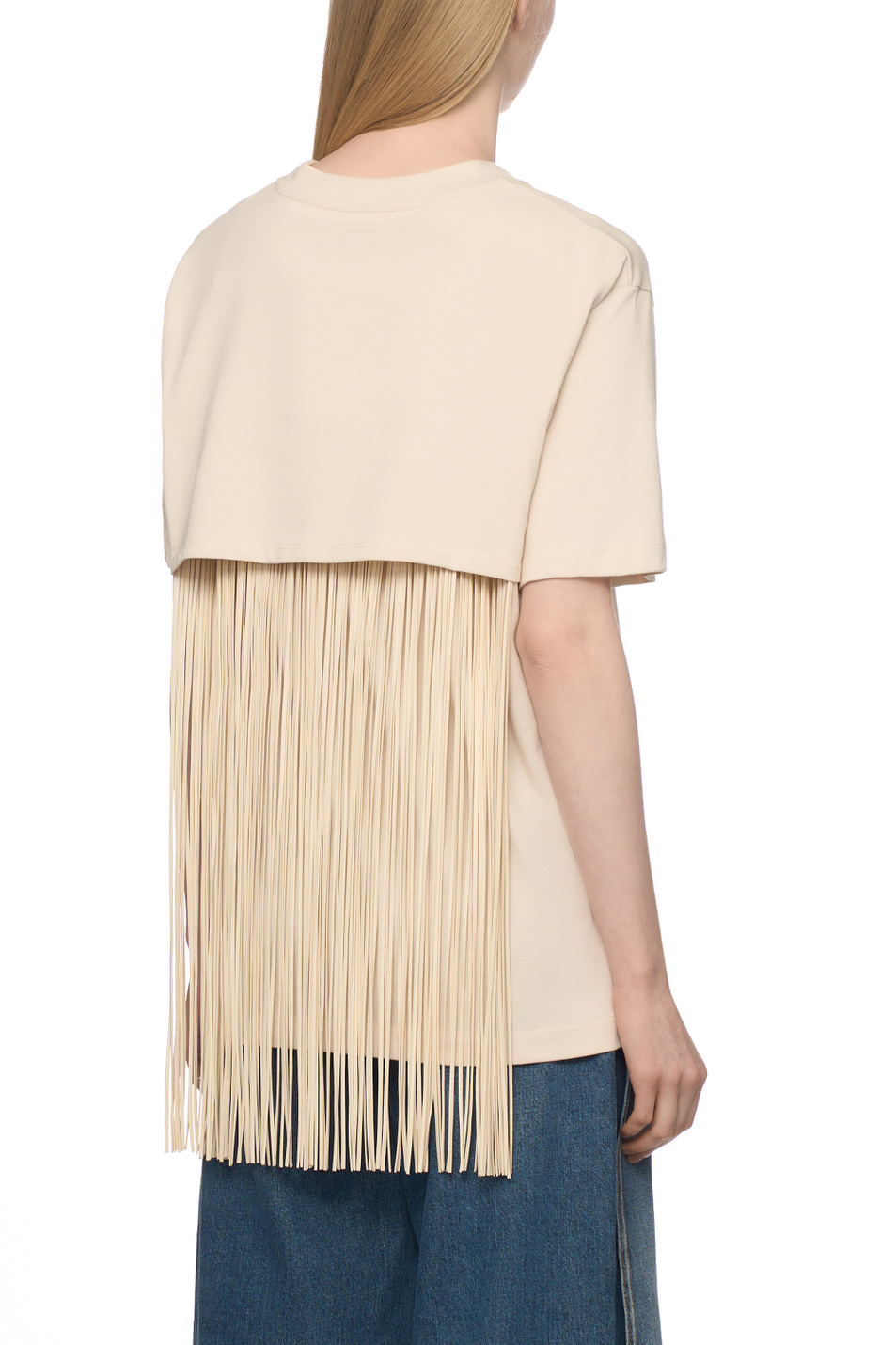 Женский Sportmax Футболка TEATINO из хлопка с бахромой (цвет ), артикул 2522946045 | Фото 5