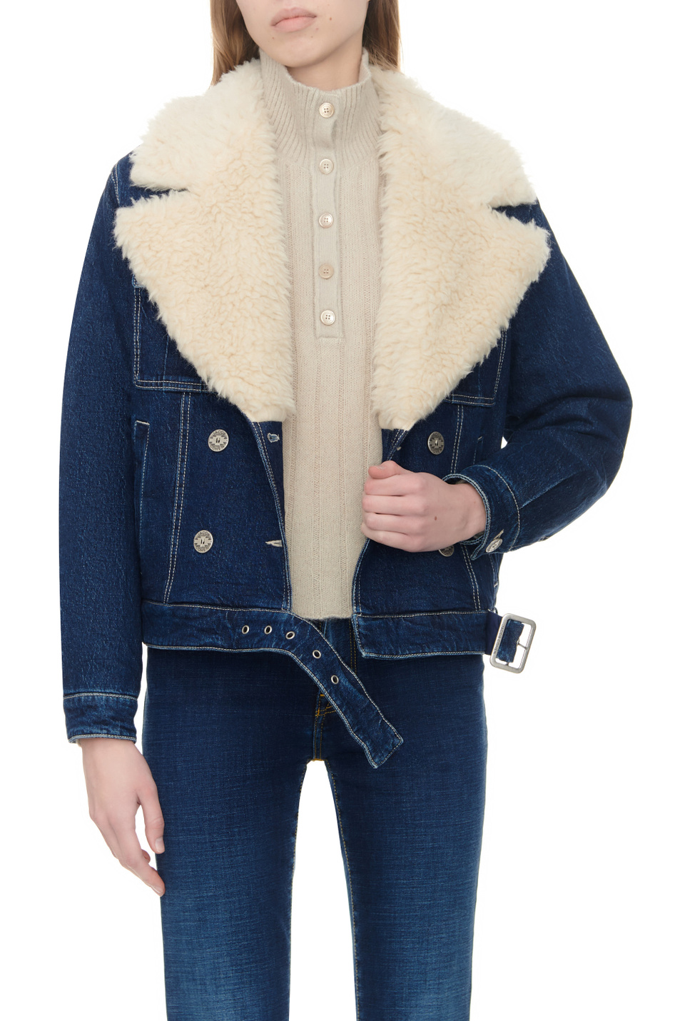 Женский Jacob Cohen Куртка из смесовой пряжи альпаки (цвет ), артикул VH01702S4112 | Фото 4
